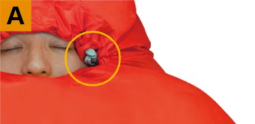 Photo showing hood adjuster next to the head