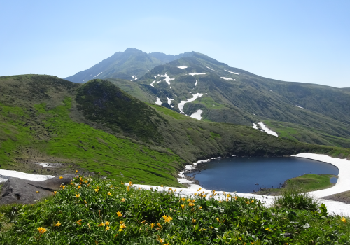 Images of trekking routes on Mt. Chokai