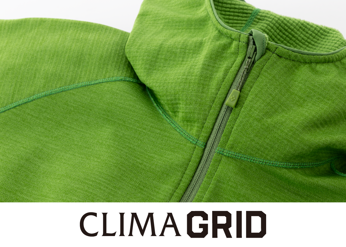 The CLIMAGRID logo and a photograph focusing on the fabric.