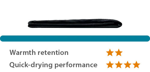 Image of ZEO-LINE light weight fabric. Insulation is rated 2 stars. Quick-drying property is rated 4 stars.