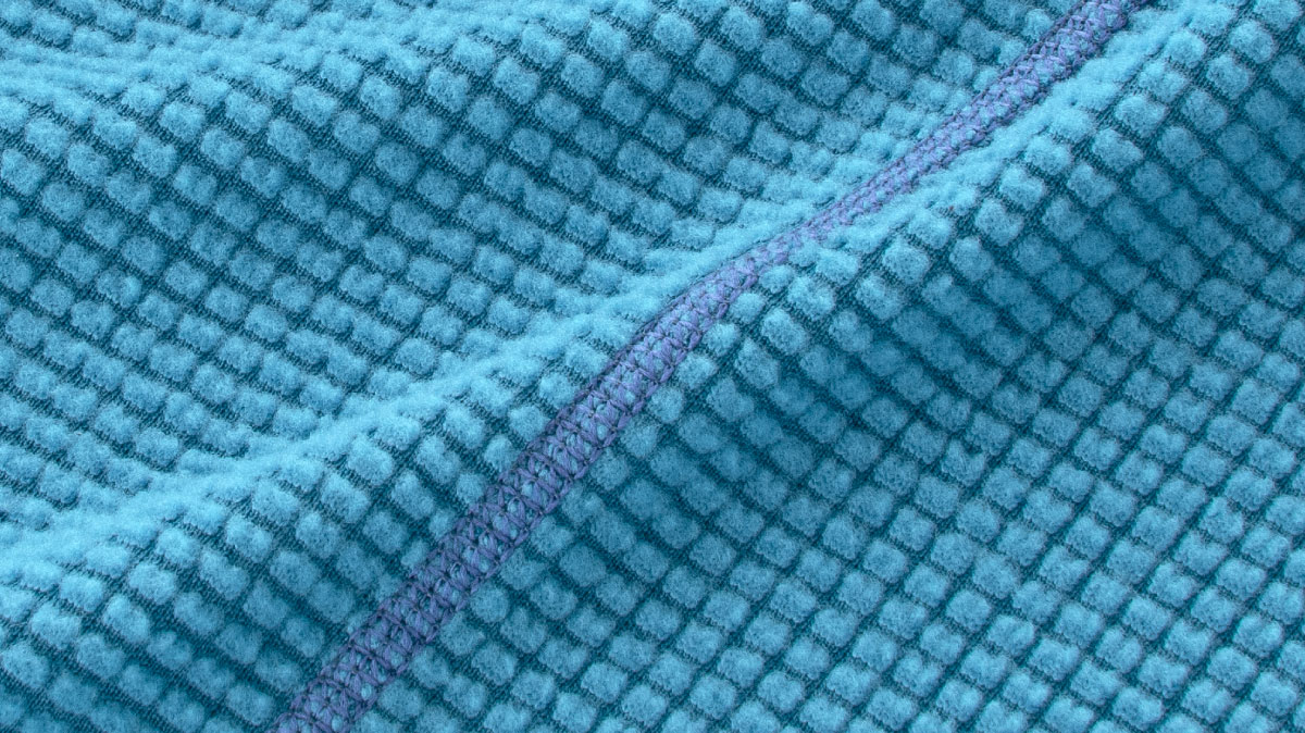 Close-up photograph of the seam on the reverse side.