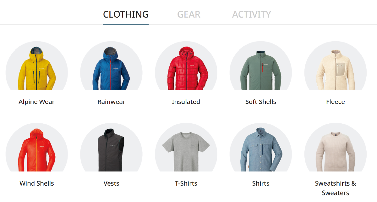 Image screen for selecting categories. Explanation is provided before.