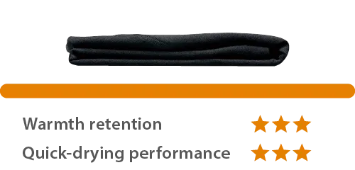 Image of ZEO-LINE middle weight fabric. Insulation is rated 3 stars. Quick-drying property is rated 3 stars.