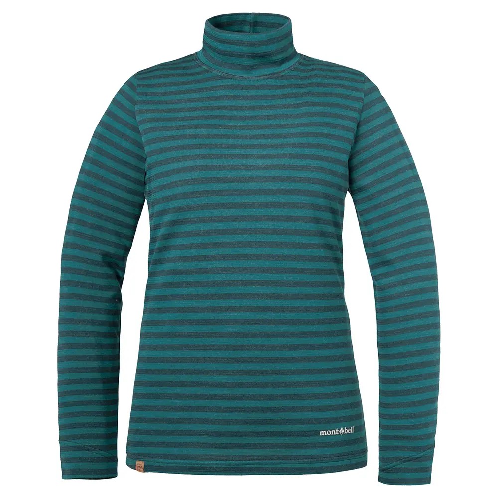 Merino Wool Plus Striped High Neck Shirt Women's